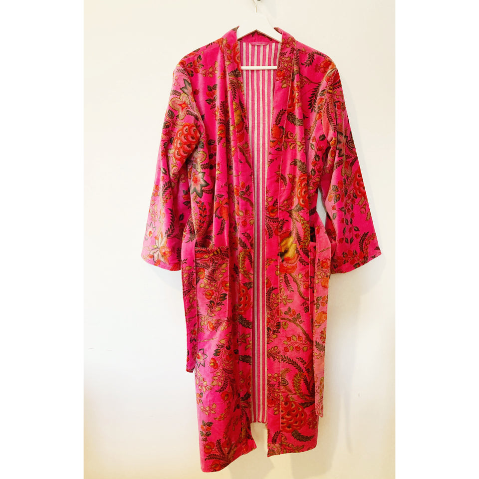 Velvet Kimono - Bengal Pink
