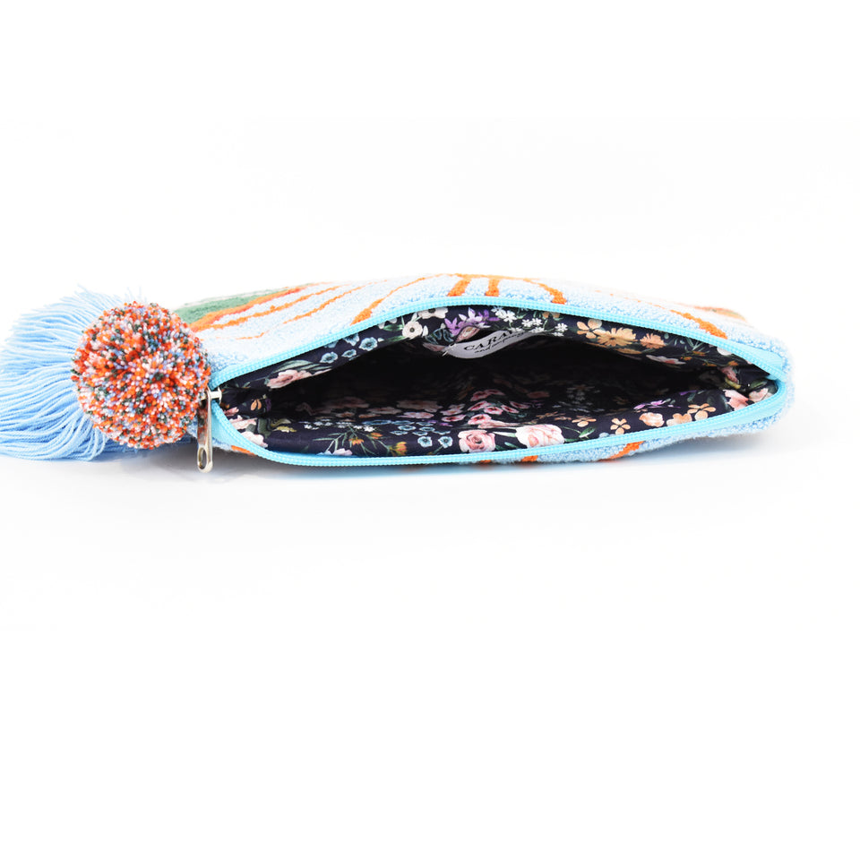 Sky Blue Celestial Tapizada Clutch - Large Size