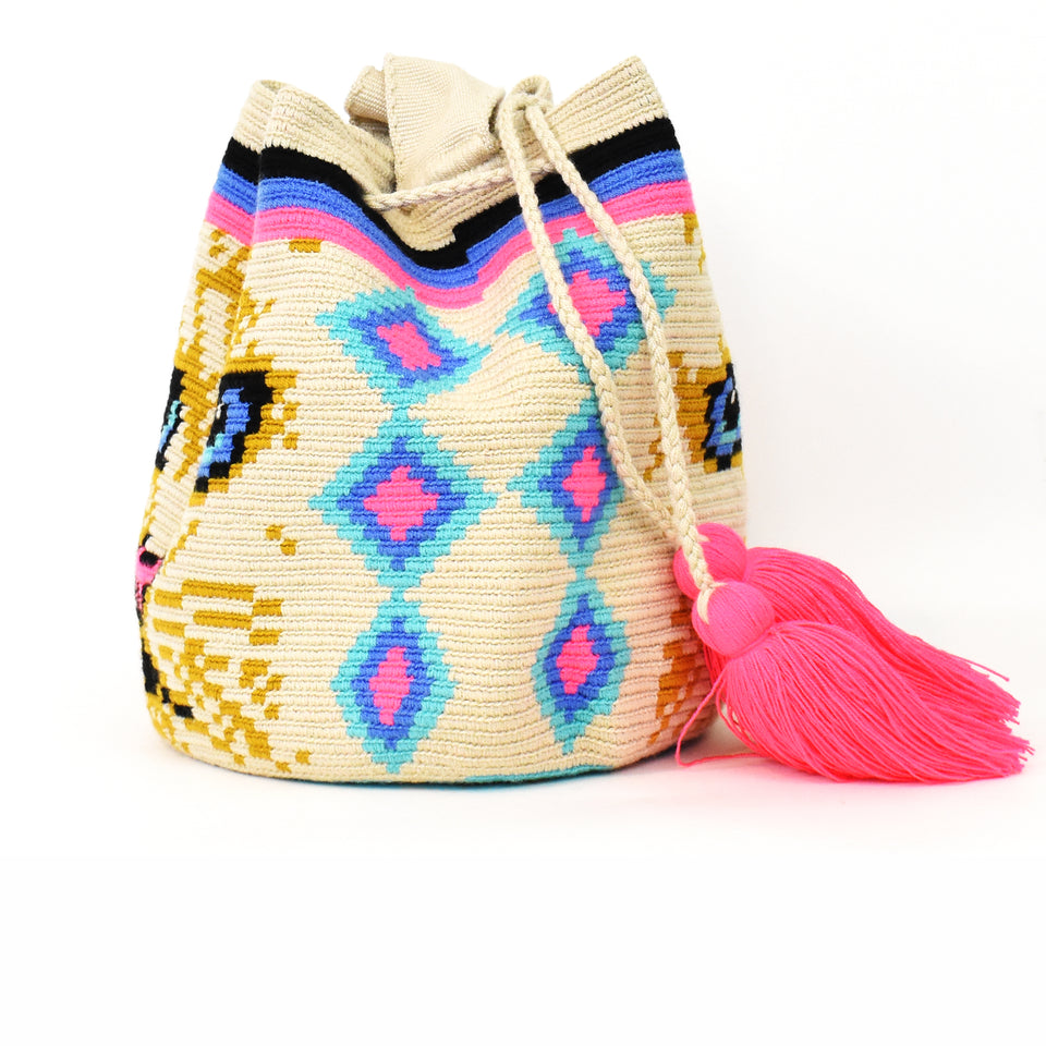 House Cat Wayuu Mochila Bag - Pink