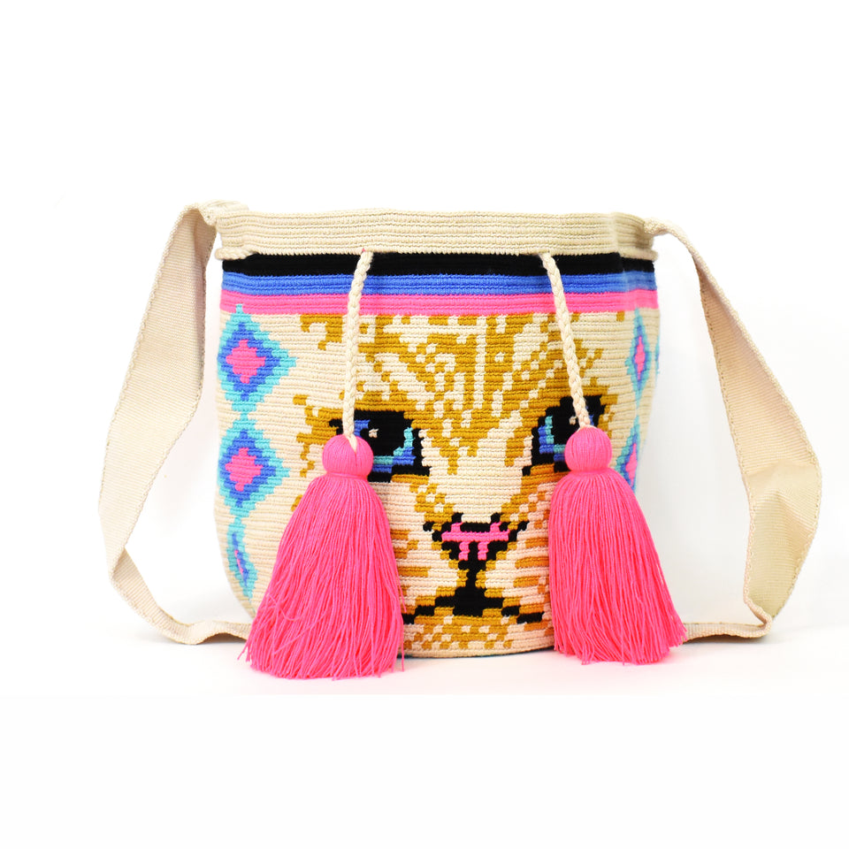 House Cat Wayuu Mochila Bag - Pink