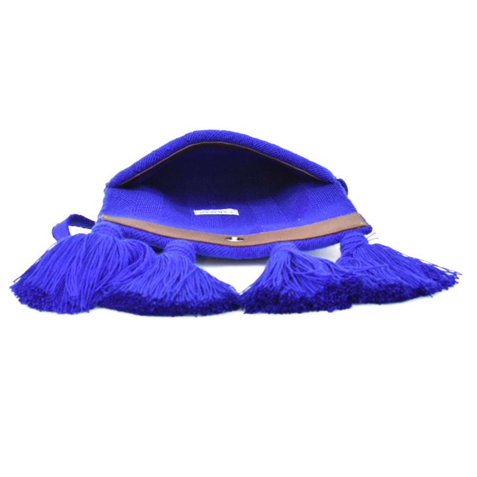 Fringe Clutch and Crossbody Clutch Purse - Cobalt