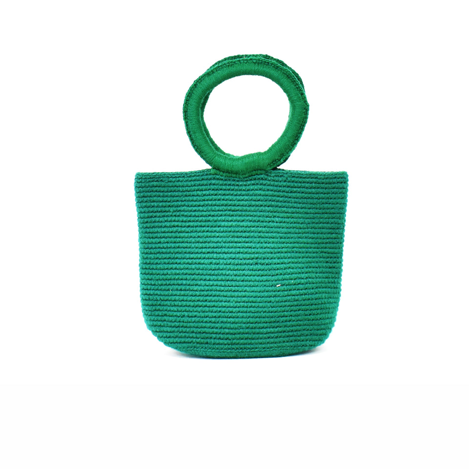 Woven Mini Tote/Wristlet - Evergreen