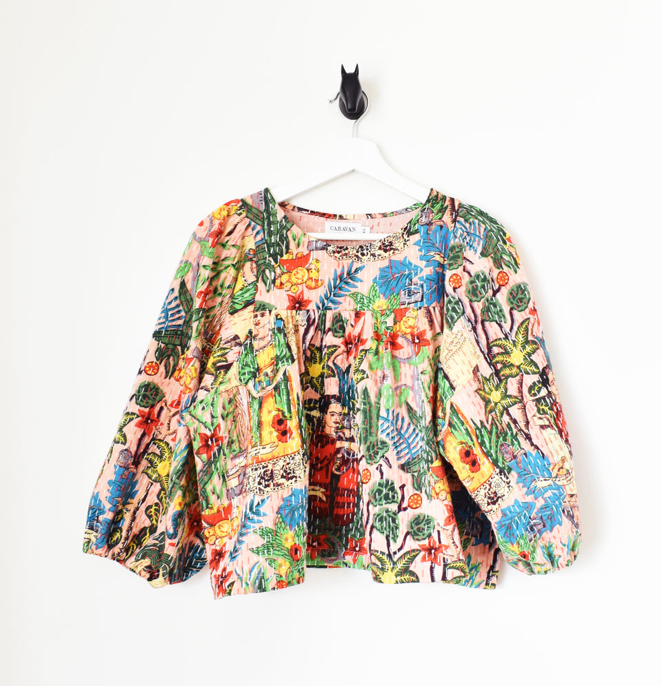 Leilani Top - Frida quilt - Melon