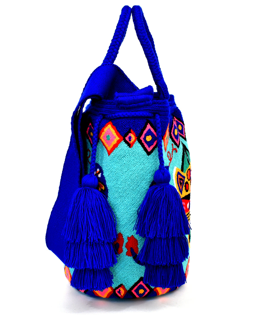 Big Cat Tapizada Tote - Cobalt