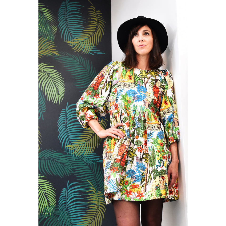 Luna Dress - Frida Quilt - Ivory