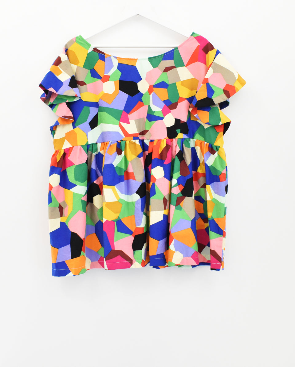 Dahlia Top - Stained Glass Print