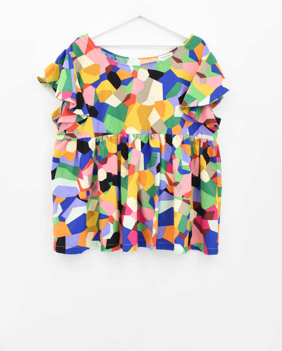 Dahlia Top - Stained Glass Print